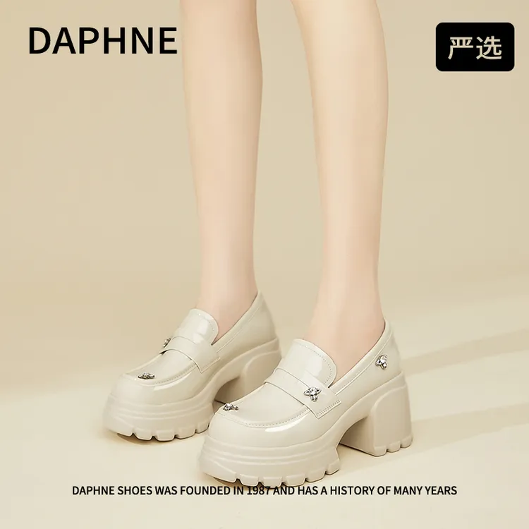 达芙妮粗跟小个子英伦女2025春季新款厚底鞋女款2025新款爆款