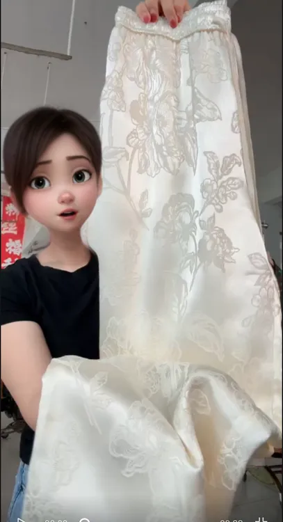 2025夏季新款高腰显瘦大码阔腿显瘦夏季女士提花阔腿休闲裤