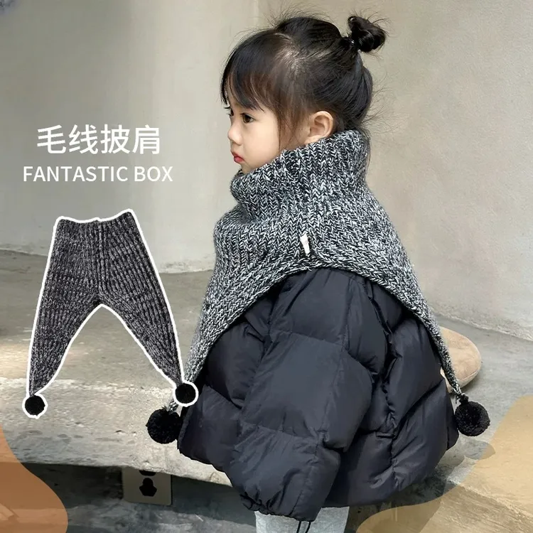 韩版儿童围脖洋气时尚男孩女童保暖针织毛线围巾防风韩系女童防风