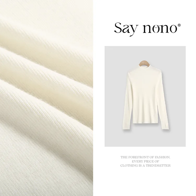 懒猫nono│Saynono 100精纺美丽诺羊毛套头半高领上衣/XX25019