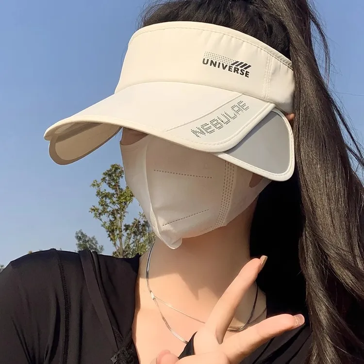 大头围可伸缩跑步空顶帽男女夏季防紫外线骑车不掉加宽遮阳防晒帽