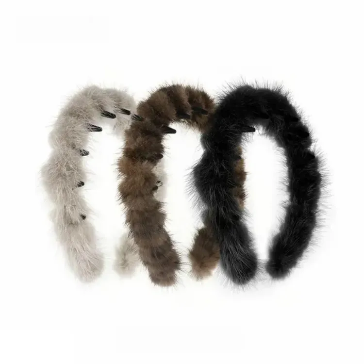 【柔雾轻云】设计师定制款高颅顶百搭水貂毛齿梳发箍