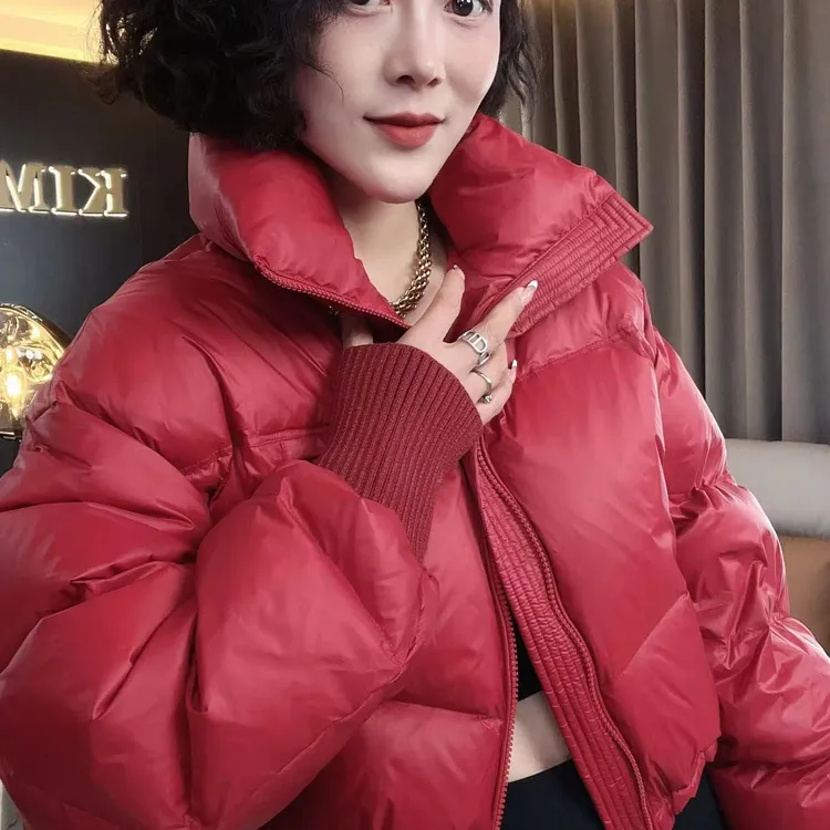 【耿老板1149#Y】针织袖精致短款面包服保暖战袍羽绒安心绒服