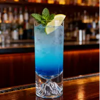 日本富士山杯 创意玻璃水杯 个性冰山雪山杯子山峰冰咖啡杯柯林杯