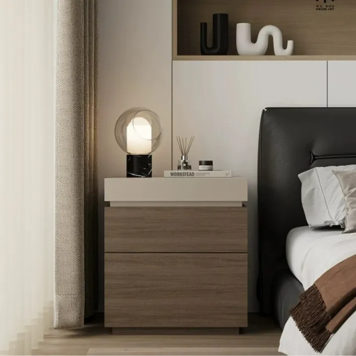 暗格床头柜2025床边多功能隐藏式收纳柜卧室高级储物柜子AE系列