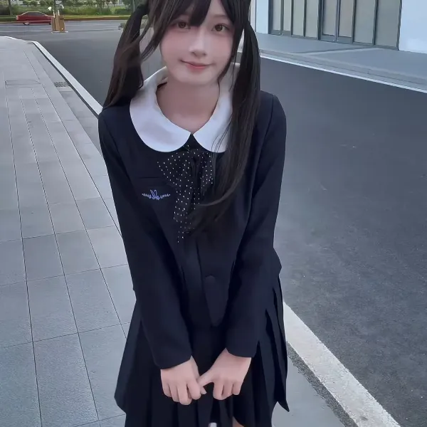 【冬时樱】川岛琦jk原创西服jk制服套装春秋圆领西装学院风日系浓绀