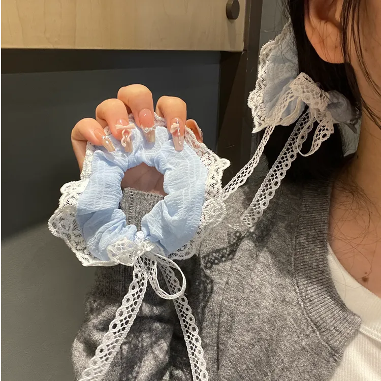 芭蕾风飘带蝴蝶结大肠发圈纯色高级感头绳女扎头发橡皮筋丝带发饰