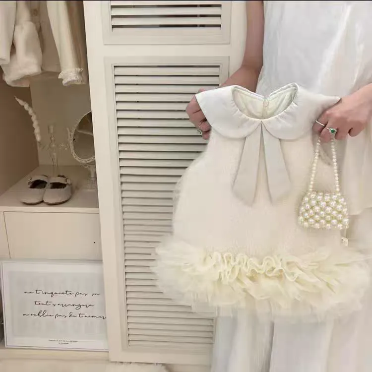 女童婴儿小香风连衣裙秋冬季新款宝宝毛呢背心公主礼服裙周岁裙子