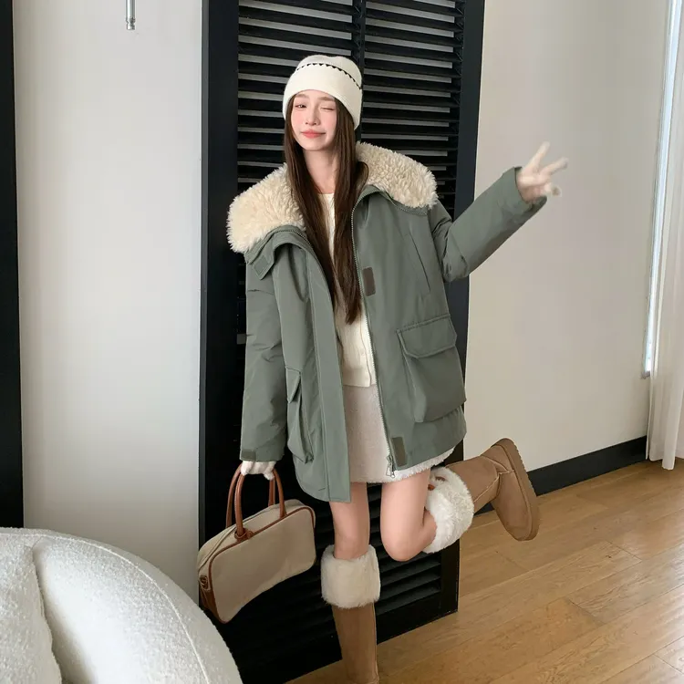 洋气短款棉服2025冬季新款韩版宽松加厚派克服保暖工装棉服外套潮