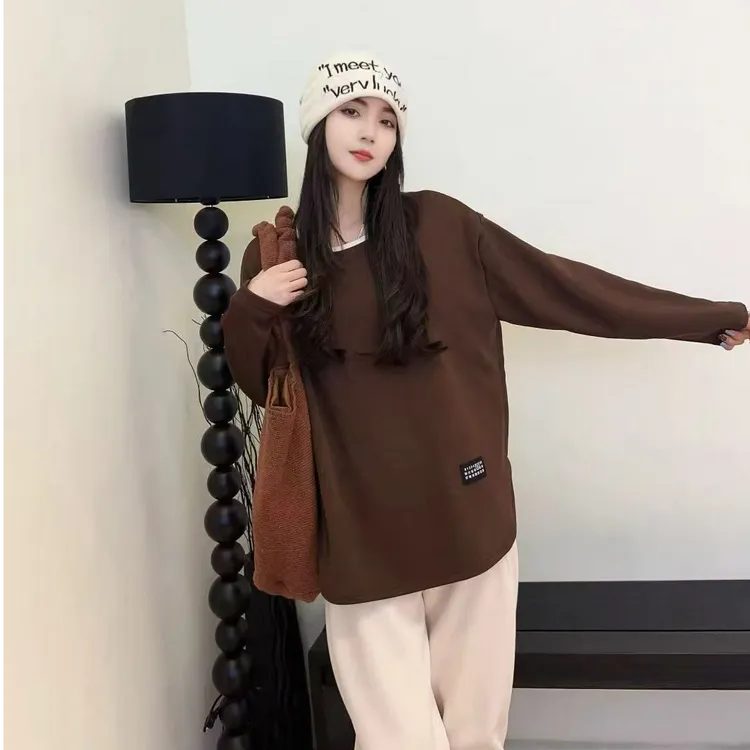 秋冬新款宽松显瘦时尚特体大码230斤可穿宽松打底T桖5170