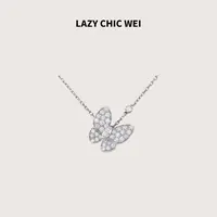 合金锆石项链 LAZY CHIC WEI 梵家铜合金锆石蝴蝶项链 WY0341