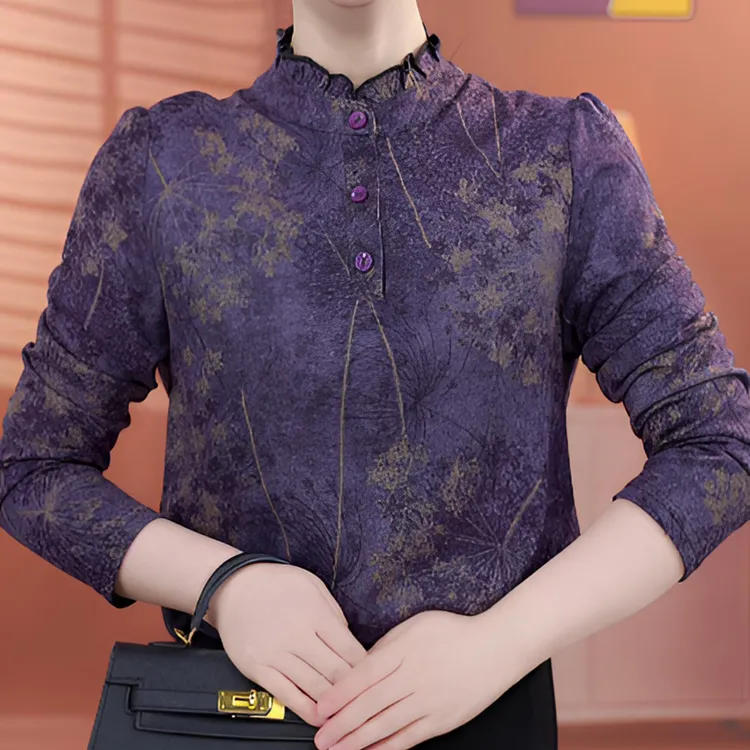 CX126【出口原单】法式高级优雅百搭显瘦遮肉衬衫-西西