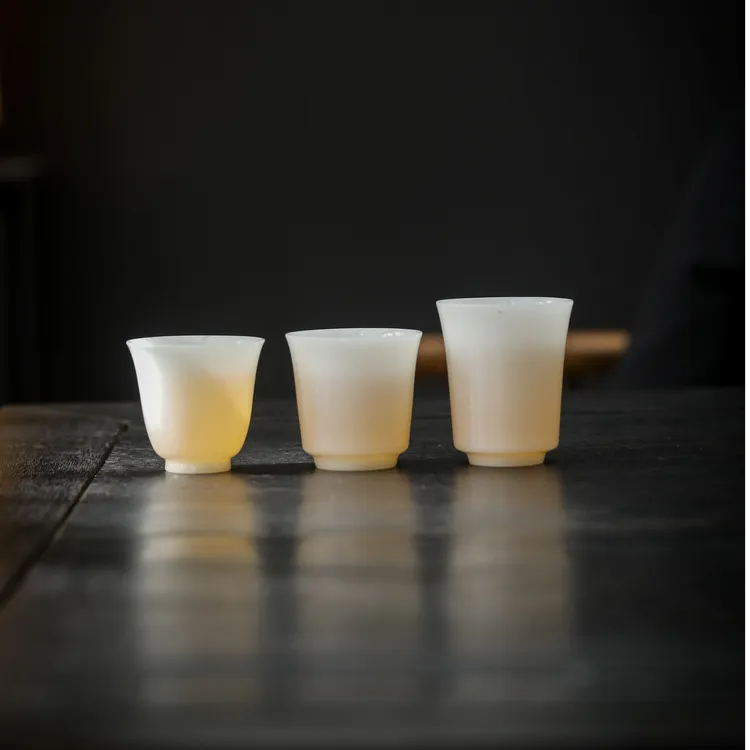 【璞玉客杯】冰种玉瓷茶杯家用高档客杯功夫茶具陶瓷闻香杯品茗杯