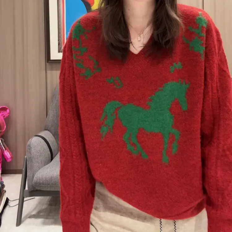 【绿色小马】冬季新款上新套头毛衣气质百搭洋气韩版LK2508631