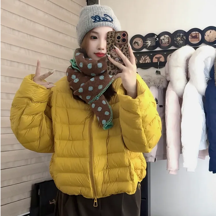 【90绒】白鸭绒排骨款羽绒服女立领秋冬短款2025新款小个子加厚宽松
