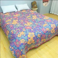  多功能轻奢纱布盖毯--彩色花朵 10