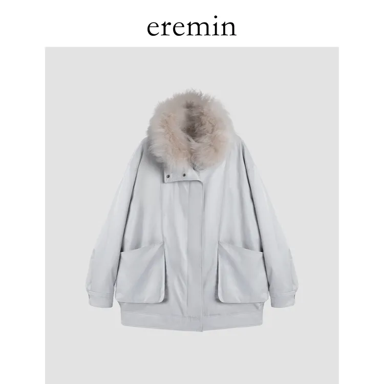 DE Mincollection毛领羽绒服/羊毛领可拆卸白鹅绒派克羽绒服59325