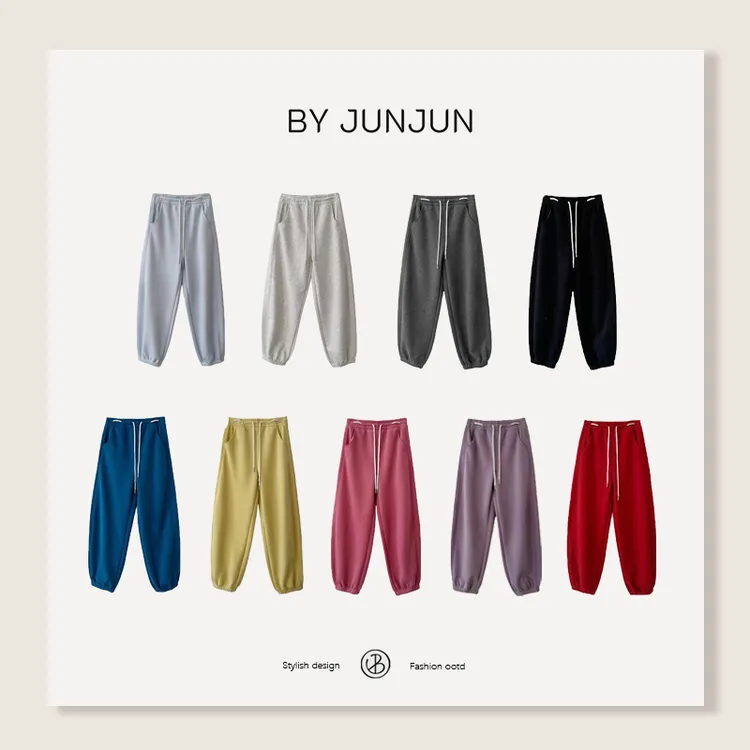 Byjunjun 2025冬季新品多巴胺一件过冬厚绒卫裤松紧腰保暖休闲裤