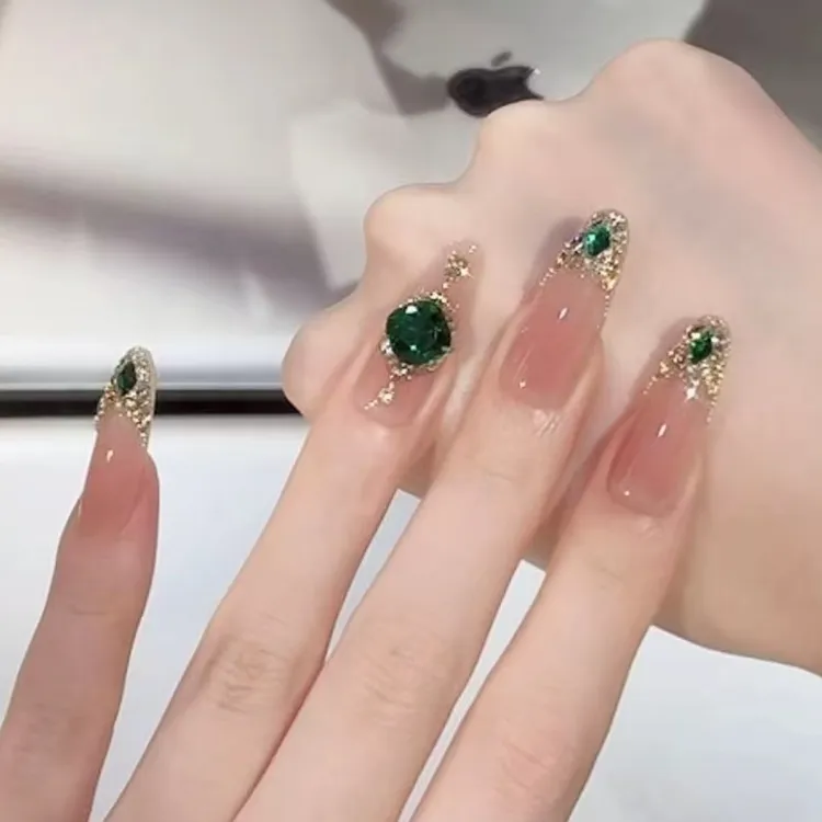 【翡翠扶摇】轻奢美甲手工穿戴甲猫眼显白高级感