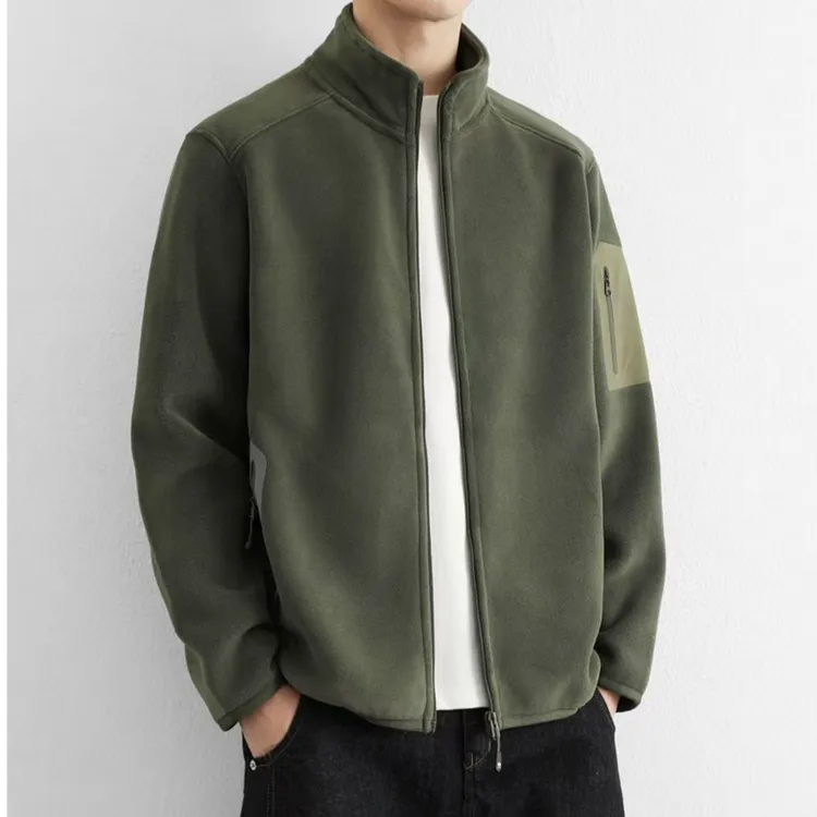 秋冬加厚男士奥粒绒运动户外商务休闲外套保暖弹力宽松夹克加绒01