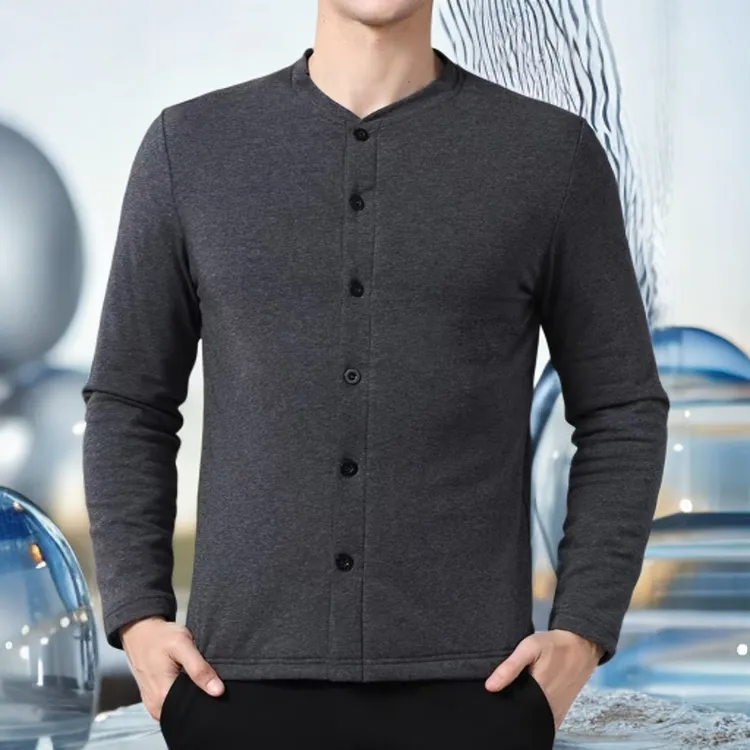 【布衣村3419驼毛高端加厚德绒男士棉衣】冬季保暖舒适长袖立领棉衣