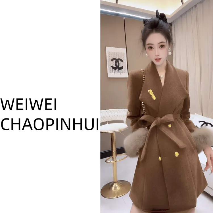 【薇薇高端欧货】冬季轻奢香风可拆卸袖口保暖鸭绒羽绒服- 31170984