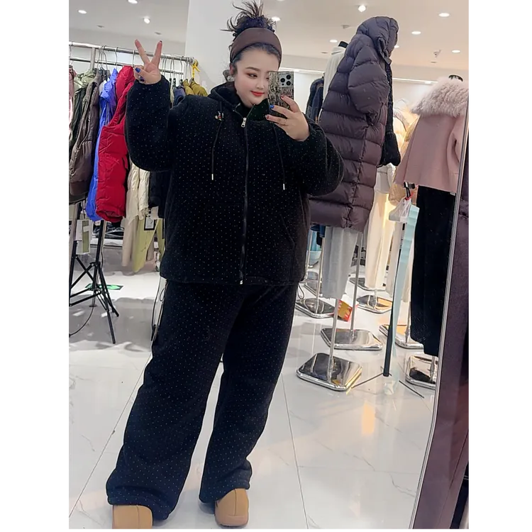 三层睡衣家居服大码可以穿到260斤冬季加厚保暖休闲