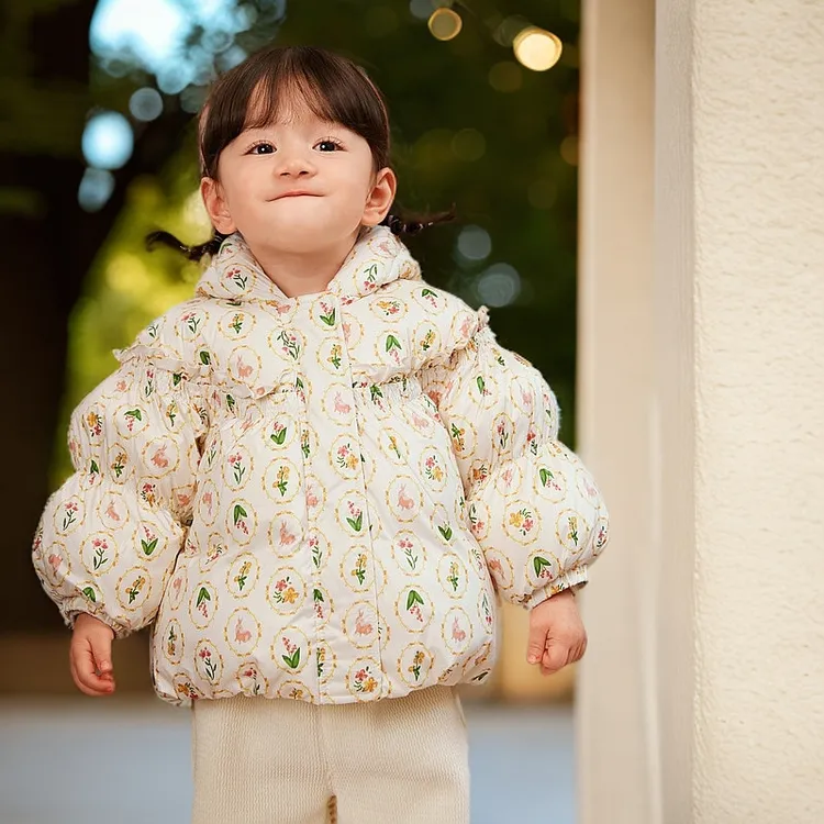 婴儿羽绒服宝宝冬装外套女童上衣2024新款儿童法式短款男童加厚潮