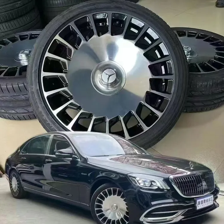 奔驰迈巴赫S560原车20寸锻造大饼轮毂轮胎原厂S320 S400 S450 E级