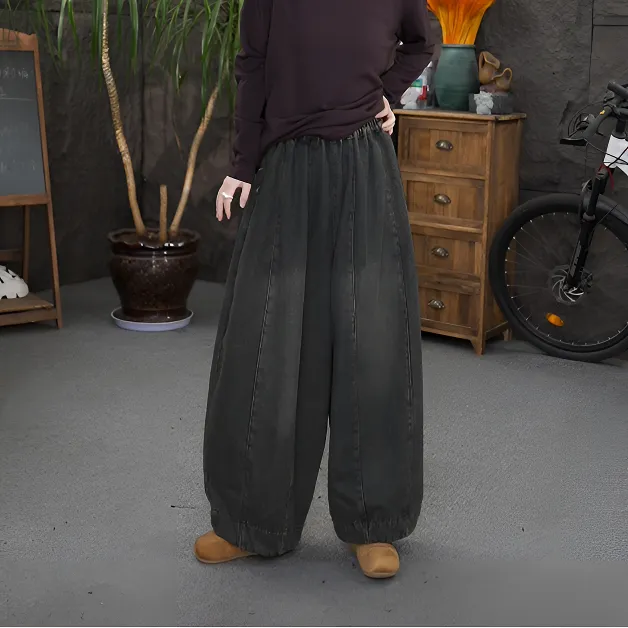 【加绒加厚牛仔裤】qq冬季加绒加厚休闲风高腰牛仔裤女