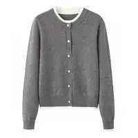 2117麦2025秋季新款时尚气质通勤百搭简约圆领针织开衫女