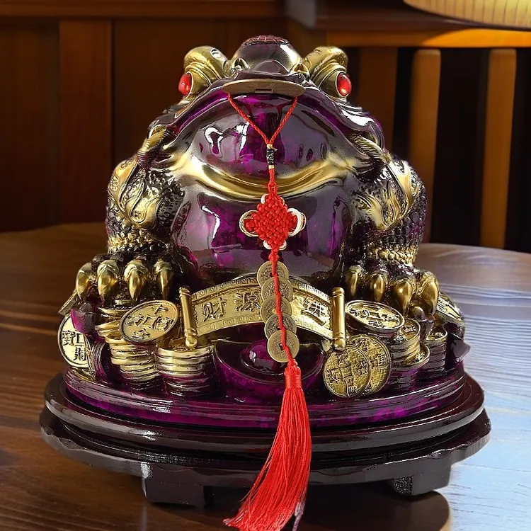 招财金蟾大摆件紫气东来客厅店铺开业礼品前台办公室高档三足蟾蜍