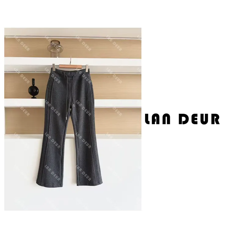 JIUJIU【星星未眠】绵羊毛时尚百搭气质显瘦微喇设计师秋冬休闲裤女