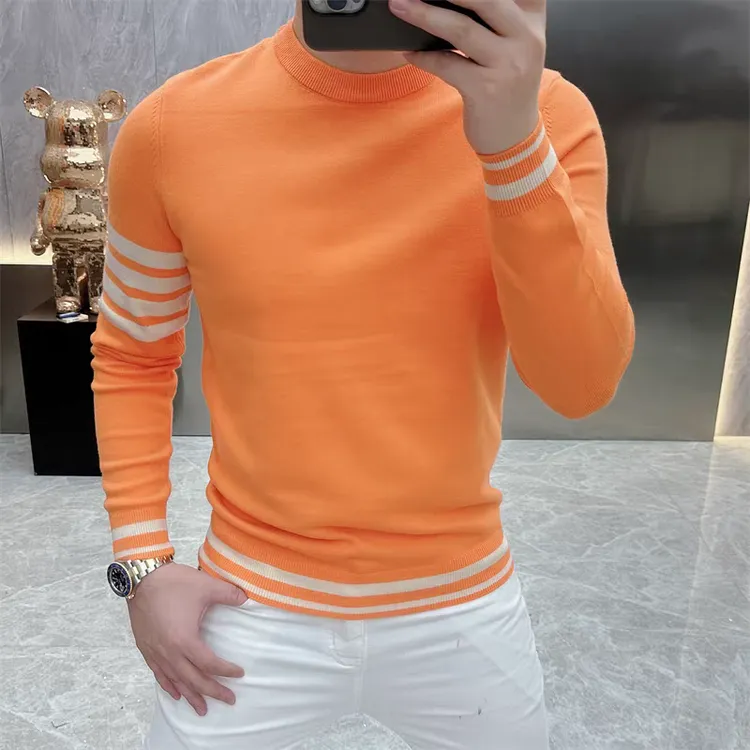 度尚-秋冬季男士新款高品质轻奢时尚长袖针织打底毛衣百搭潮流