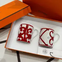 未使用 Hermes/爱马仕 【jessie】西班牙阳台马克杯 300ML 双杯套装