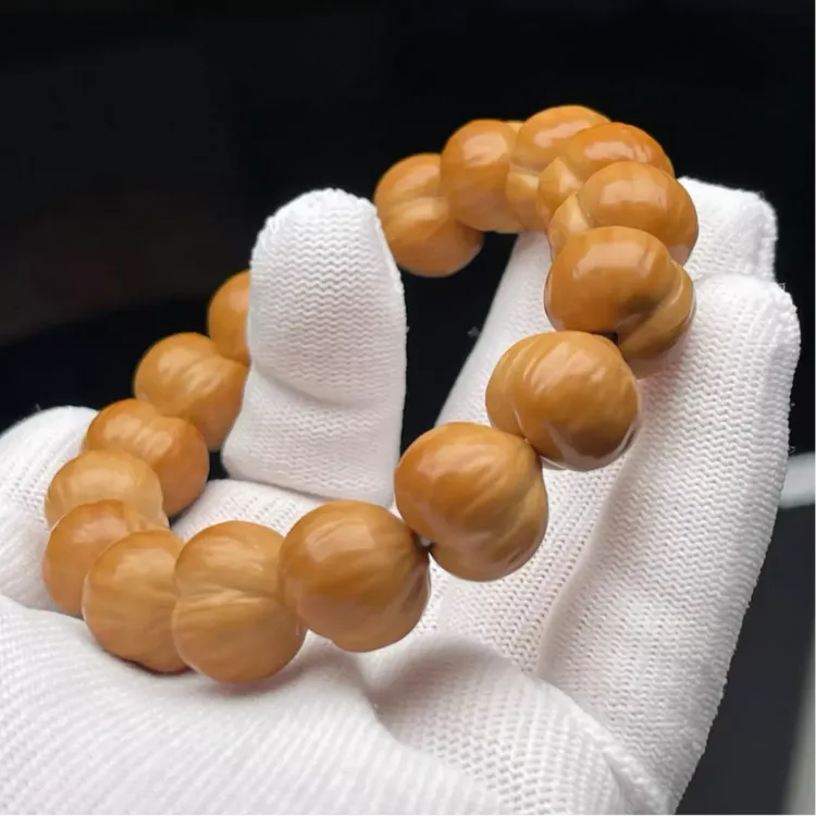 猴头核桃手工屁桃手串，文玩木作