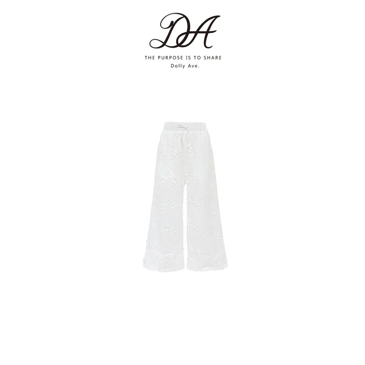 【现货】Dolly Ave「少女系列」定制蕾丝提花面料气质女童夏季长裤