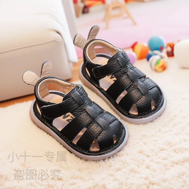 儿童软底防滑包头真皮凉鞋男童女童沙滩鞋婴幼儿学步鞋时尚宝宝鞋