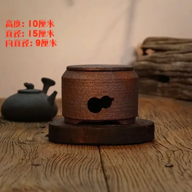 炭火水必用柴烧紫金陶砂铫壶煮水侧把壶功夫茶中式围炉煮茶炉茶具