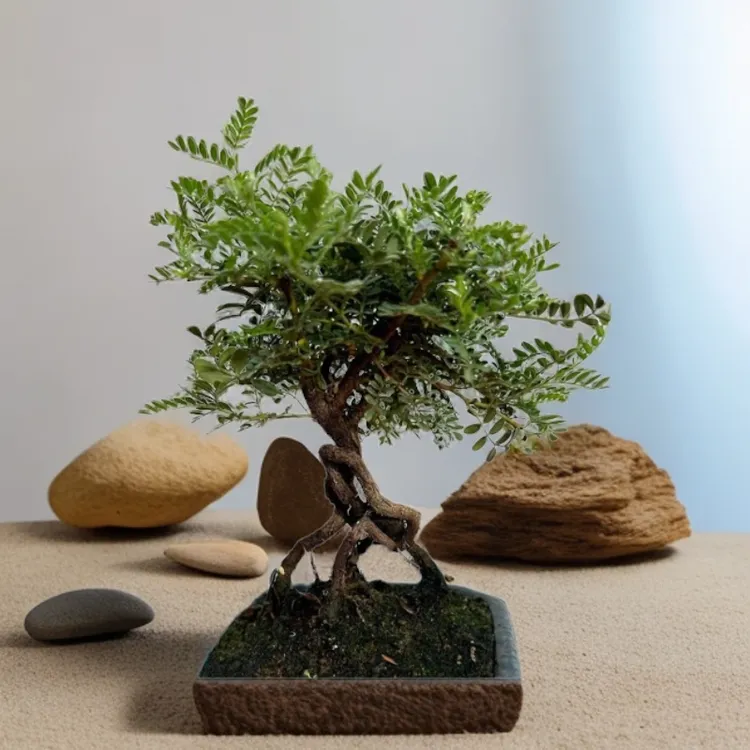 微型绿植盆景桌面书房茶室装饰小石积根艺石楠花闵哥园艺小盆景