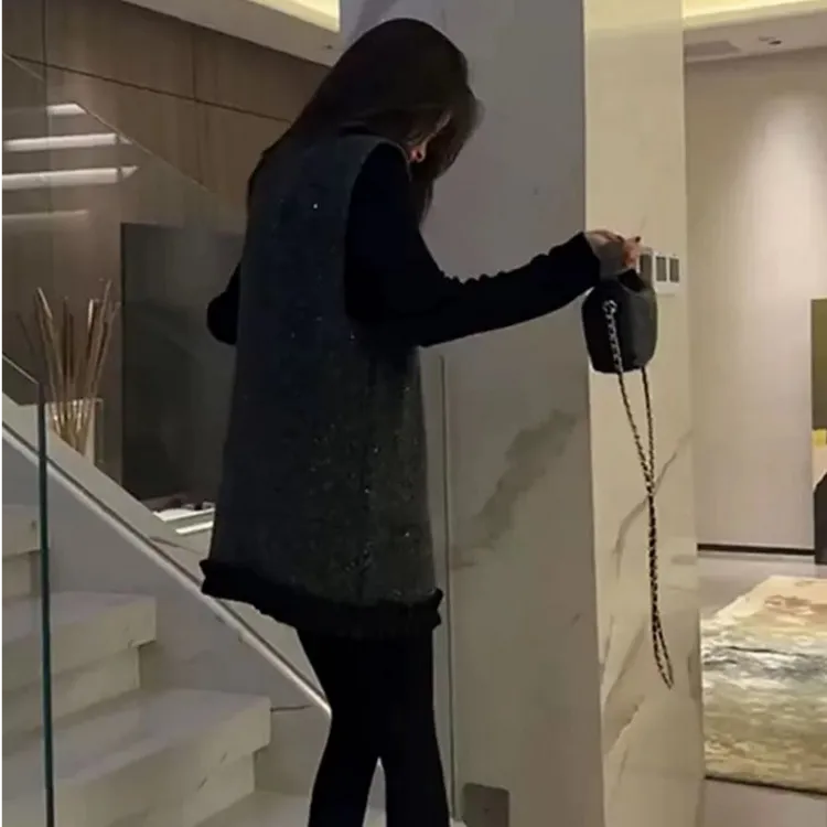 新款马夹裙+气质打底衫组合2025木耳裙边显瘦洋气减龄套装百搭