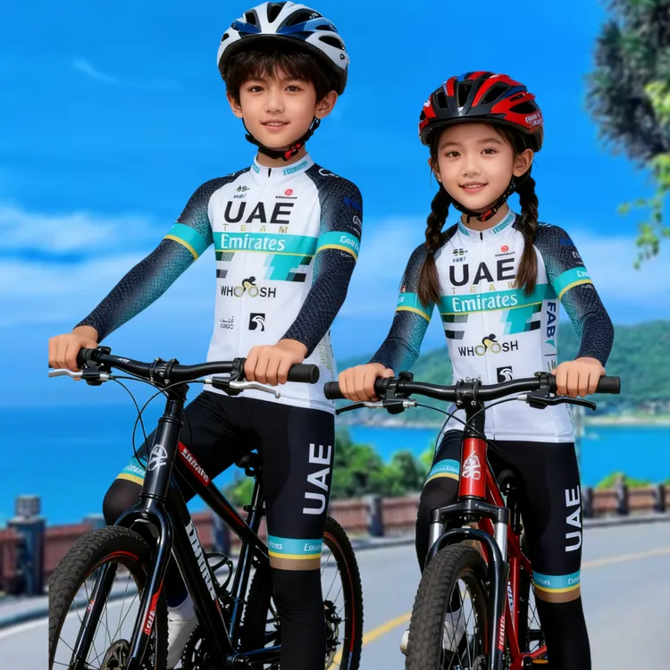 春秋儿童骑行服长袖运动套装亲子自行车平衡车走秀表演赛车轮滑服