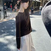  【芳龄F.LING】自发热 长袖套头圆领亲肤长袖T恤打底FL01407