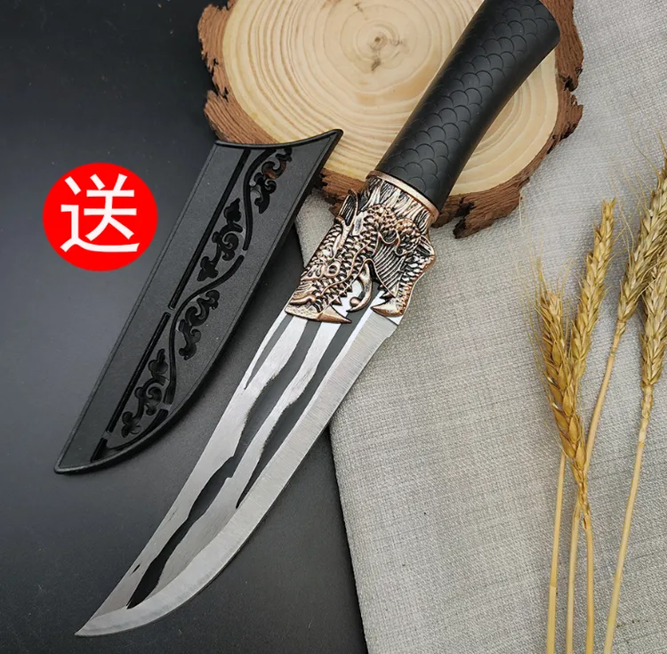 JYi锻打屠宰剔骨刀不锈钢龙头刀锋利防滑柄分割刀杀猪剥皮专用刀