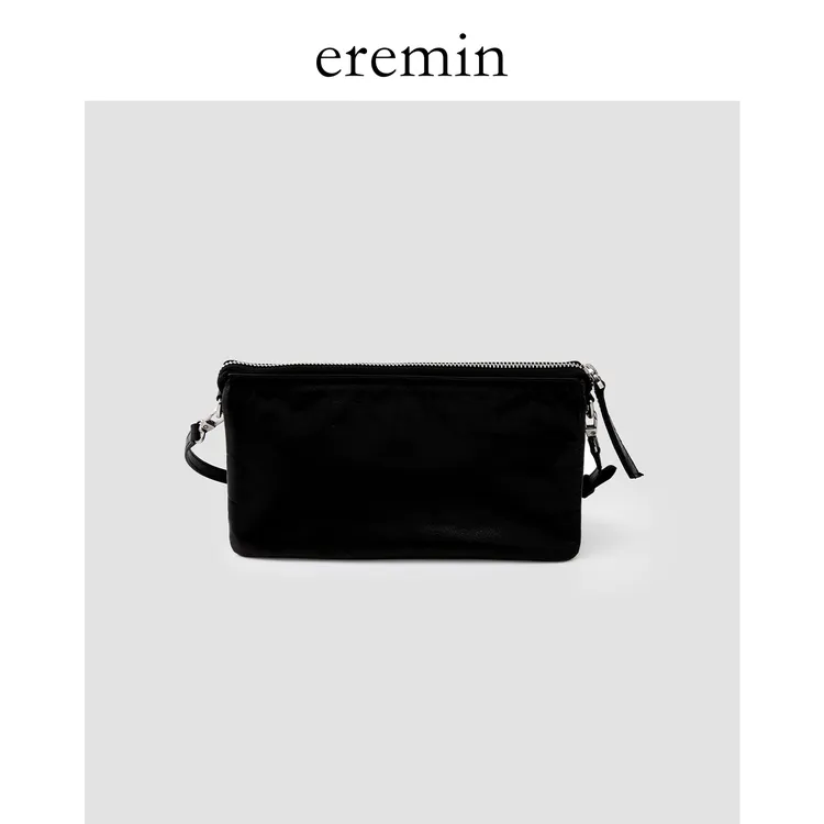 Min 进口头层牛皮简约轻便软皮三层单肩手拎包