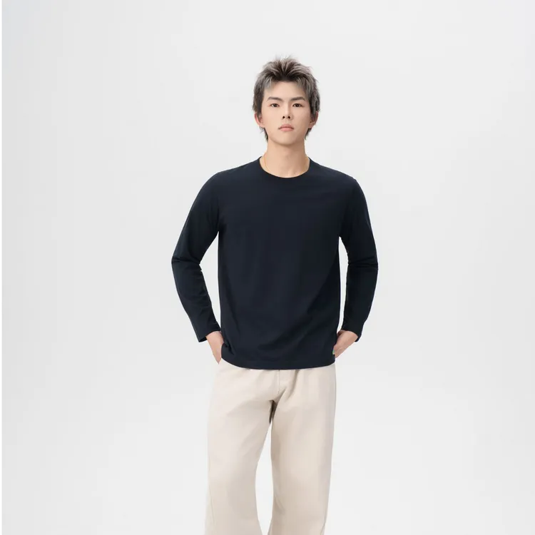秋季230G纯棉打底衫百搭宽松运动休闲T恤