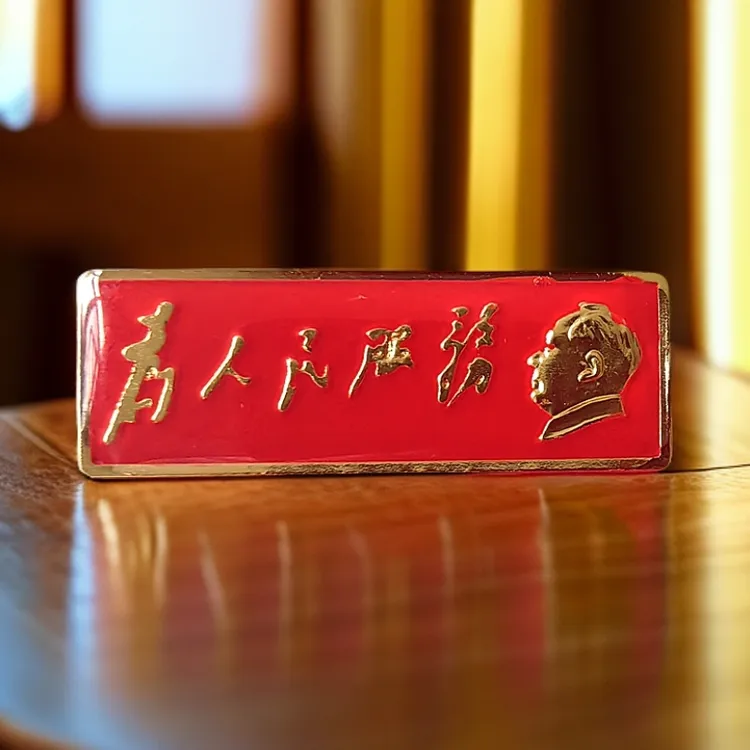 韶兴旺毛主席胸章胸针纪念章盒装为人民服务伟人毛主席像章