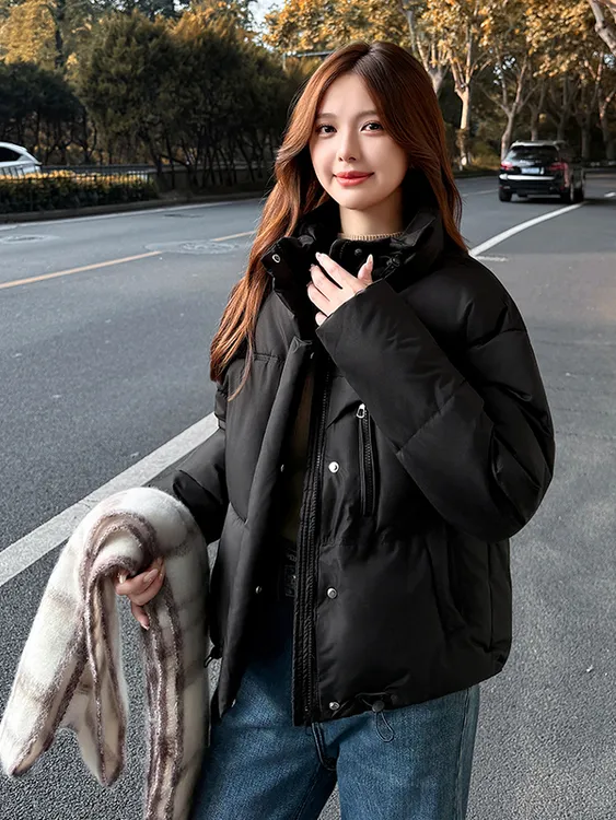 爆款2025新款秋冬小个子棉衣女短款立领面包服棉衣外套小棉袄