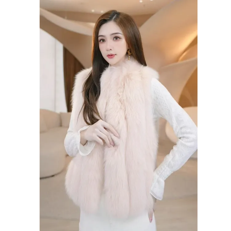 COCO BECCI【小富婆】狐狸毛贵气百搭修身显瘦马甲CFXYC307007