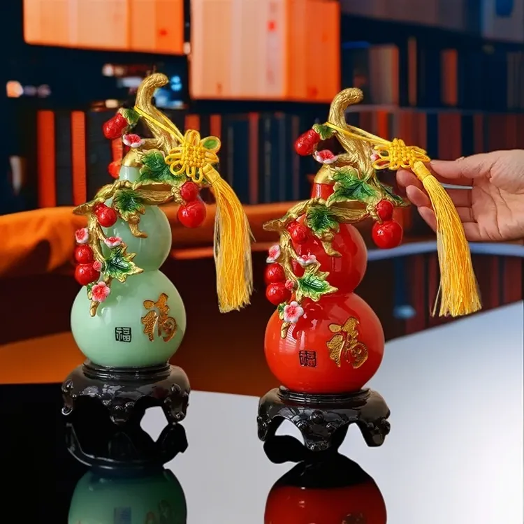 轻奢中式现代葫芦摆件乔迁新房客厅玄关电视柜客厅电视柜摆件